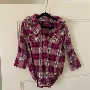 Baby Girl Wrangler Snap Western Onesie size 18 months